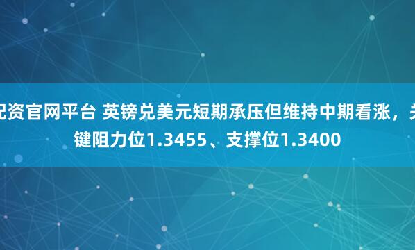 配资官网平台 英镑兑美元短期承压但维持中期看涨，关键阻力位1.3455、支撑位1.3400